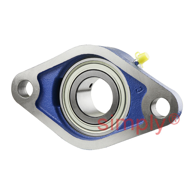 SNR USFL207 Metric Two Bolt Oval Cast Iron Flange Housing with 35mm Bore Insert