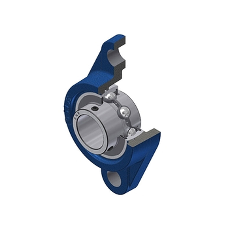 SNR USFL201 Metric Two Bolt Oval Cast Iron Flange Housing with 12mm Bore Insert - Allow 2-3 Days