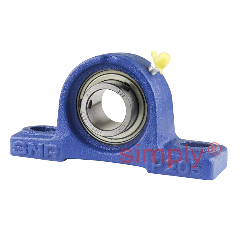 SNR USP205-16 Imperial Cast Iron Two Bolt Pillow / Plummer Block Housing with 1 inch Bore Insert