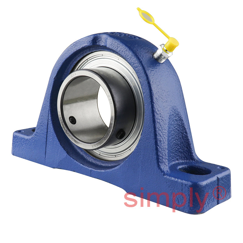 SNR USPE209 Metric Cast Iron Two Bolt Pillow / Plummer Block Housing with 45mm Bore Insert