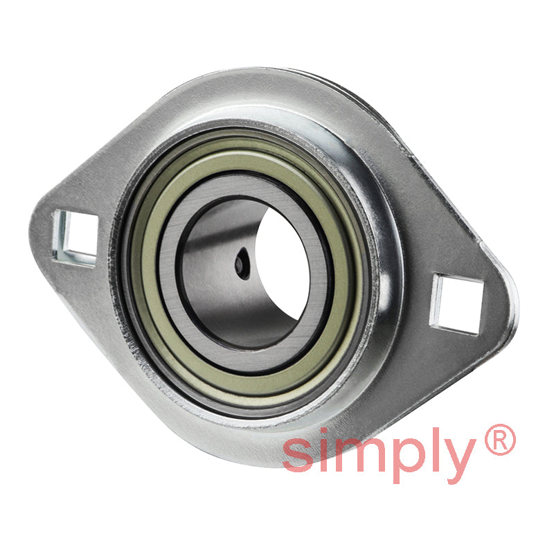 SNR USPFL205 Oval 2 Bolt Pressed Steel Bearing Housing with 25mm Insert