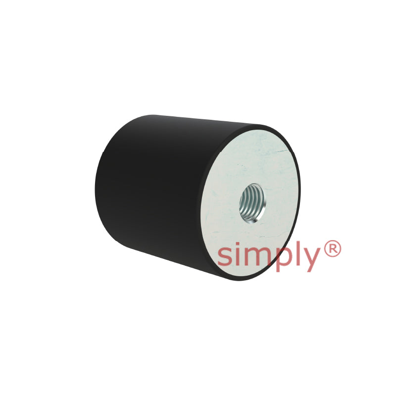 High-Performance Female Rubber Cylindrical Bump Stop 20x15mm M6 Thread