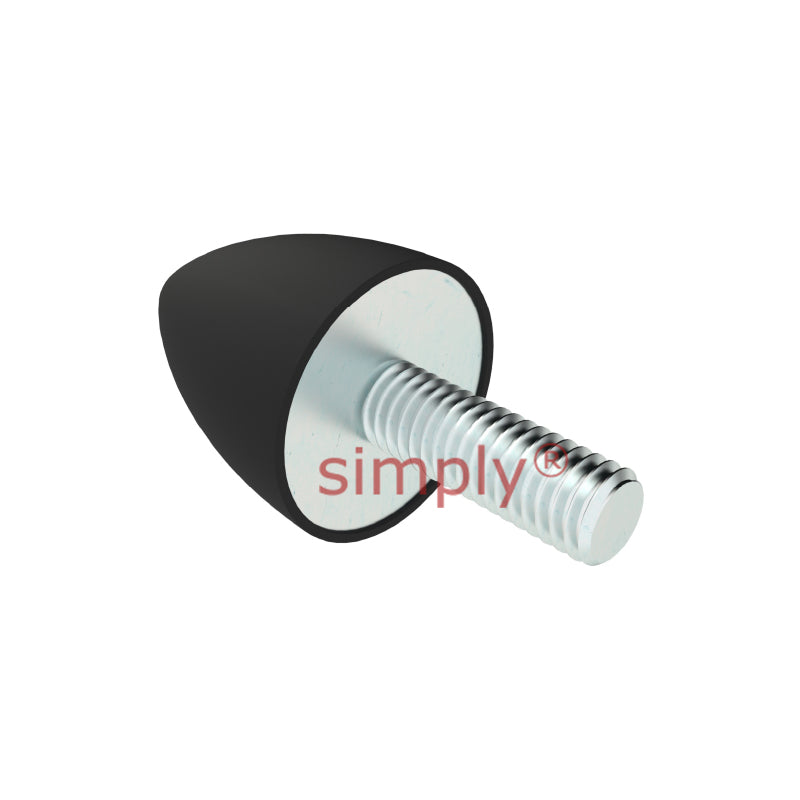High-Performance Male Rubber Cone Bump Stop 50x58mm M10 Thread