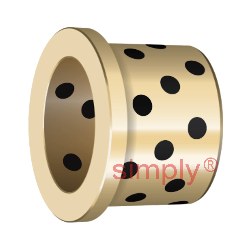 WMOF203015 Flanged Oilless Bronze Bush 20x30x15mm