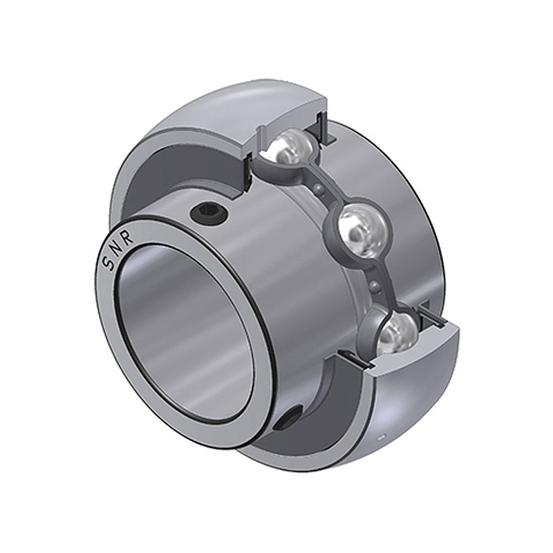 SNR ZUC207-20FG Imperial Full Width Spherical Outer Food Safe Bearing Insert 1-1/4 inch Bore 72mm Outside Diameter with Grub Screws - Allow 2-3 Days